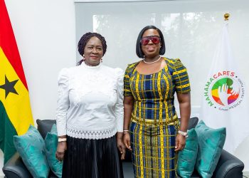 Vice President Professor Naana Jane Opoku-Agyemang(left), Administrator, Ghana Medical Trust Fund, Obuobia Darko-Opoku (right)