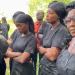 Some mourners at the burial site
