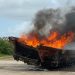 One of the burnt illicit bunkering vessels