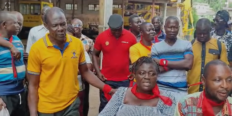 Some of the workers of the Ghana Railway Company Limited