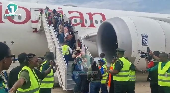 The first batch of Ghanaian evacuees arriving from South Africa