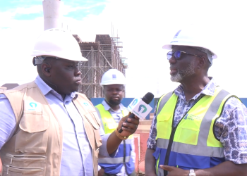 Accra-Tema Motorway project Chief Resident Engineer, Ing. Kwabena Bempong [right]