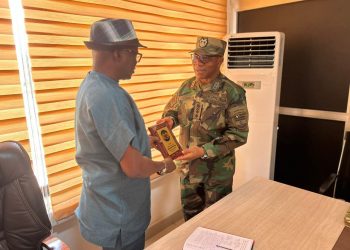 Upper East Regional Minister, Akamugri Donatus Atanga with Chief of Army Staff, Major General Lawrence Kwaku Gbetanu