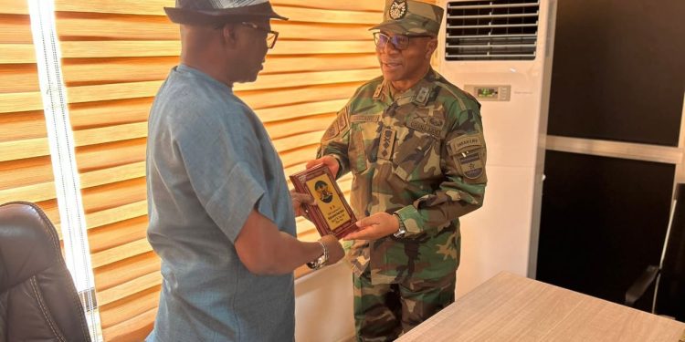 Upper East Regional Minister, Akamugri Donatus Atanga with Chief of Army Staff, Major General Lawrence Kwaku Gbetanu
