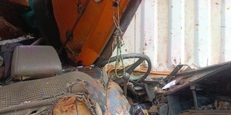 One of the vehicles involved in the crash.