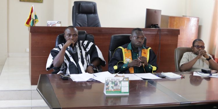 Hon Israel Adjetey Otchwenmah, MCE for Ledzokuku in smock