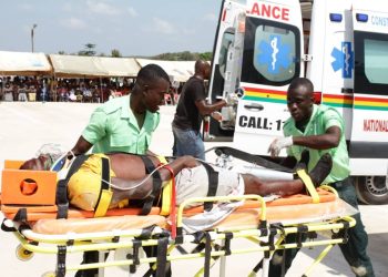 File photo of some EMTs managing a victim before putting him in an ambulance