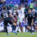 PUEBLA, MEXICO - MAY 22: Brian Gutierrez (L) and Erik Lira (R) of Mexico fight for the ball with Majeed Ashimeru (C) of Ghana during the international friendly match between Mexico and Ghana at Estadio Cuauhtemoc on May 22, 2026 in Puebla, Mexico. (Photo by Luis Cano/Jam Media/Getty Images)