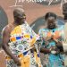 Asantehene, Otumfuo Osei Tutu II (2nd from left) Lady Julia and Ibrahim Mahama receiving his award