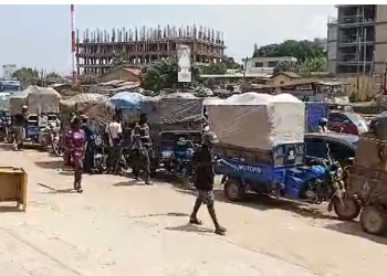 Some of the refuse-laden tricycles