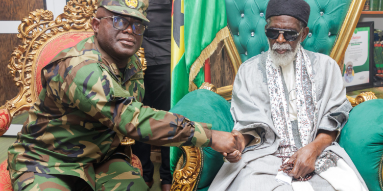 Director-General of NACOC Brigadier General Maxwell Obuba Mantey(left), National Chief Imam, Sheikh Osmanu Nuhu Sharubutu (right)