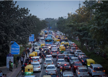 Vehicles queue in a long traffic jam in New Delhi, India, February 19, 2026. REUTERS/Bhawika Chhabra Purchase Licensing Rights