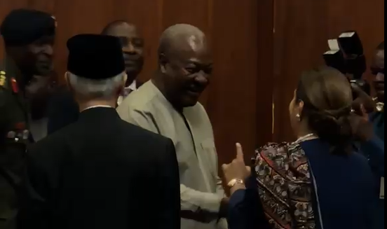 President John Dramani Mahama speaking to Panama’s High Commissioner to Ghana, Isbeth Lisbeth Quiel Murcia