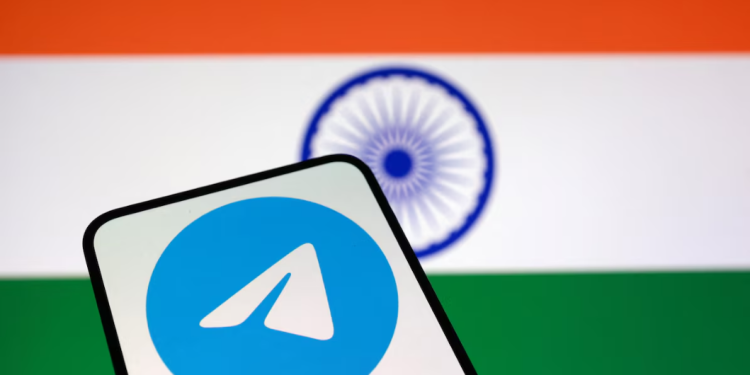 Indian flag and Telegram app logo are seen in this illustration taken June 19, 2026. REUTERS/Dado Ruvic/Illustration Purchase Licensing Rights