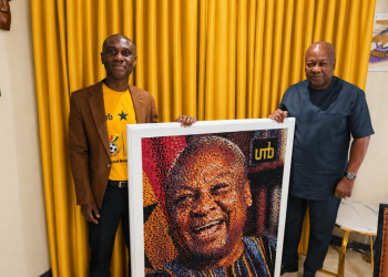 Managing Director of UMB, Dr. Philip Oti-Mensah with the President of Ghana, His Excellency John Dramani Mahama