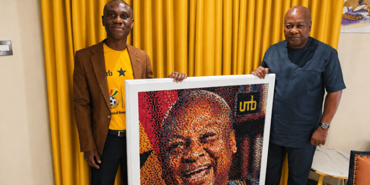 Managing Director of UMB, Dr. Philip Oti-Mensah with the President of Ghana, His Excellency John Dramani Mahama