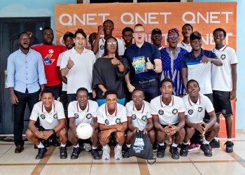 QNET and Samuel Inkoom Football Academy officials