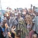 Overlord of the Gonja Kingdom, Yagbonwura Bii-Kunuto Jewu Soale I, with his entourage