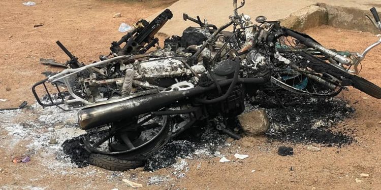 Some of the properties torched during the disturbance at Bawku SHS.
