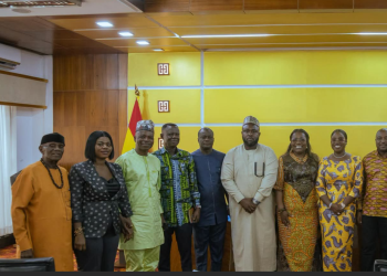 Oye Bampoe Addo, Deputy Chief of Staff, Professor Dr Grace Ayensu-Danquah, Deputy Minister for Health, Mrs Adjoa Obuobia Darko-Opoku, the Administrator of GMTF with some regional ministers
