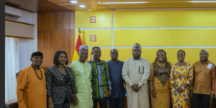 Oye Bampoe Addo, Deputy Chief of Staff, Professor Dr Grace Ayensu-Danquah, Deputy Minister for Health, Mrs Adjoa Obuobia Darko-Opoku, the Administrator of GMTF with some regional ministers