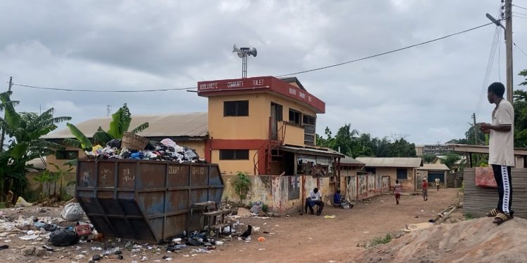 One of the public toilet facilities that has remained closed in the Ho Municipality.