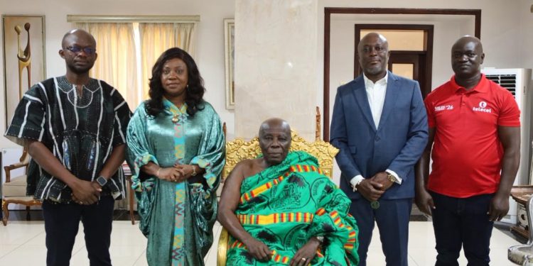 The Telecel Ghana delegation, led by CEO, Ing. Patricia Obo-Nai paid a courtesy call on the Okyenhene, Osagyefo Amoatia Ofori Panin.