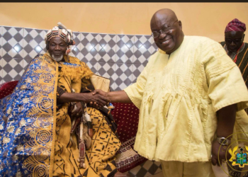 Former President Nana Addo Dankwa Akufo-Addo [right], late Overlord of Dagbon, Yaa-Naa Abukari Mahama II [left]