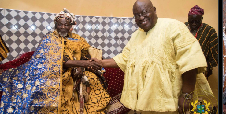 Former President Nana Addo Dankwa Akufo-Addo [right], late Overlord of Dagbon, Yaa-Naa Abukari Mahama II [left]
