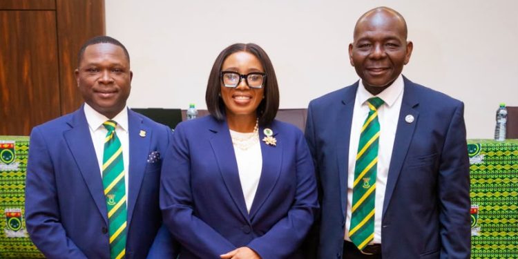 Dr. Ellen Ohene-Afoakwa, [middle], newly elected  Chartered Institute of Bankers (CIB) Ghana President