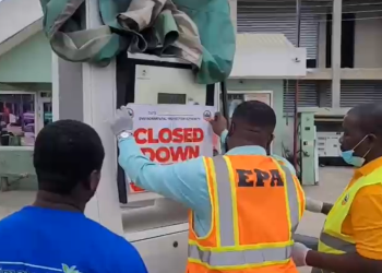 Dukes Fuel Station at Kasoa Second Bus Stop shut down