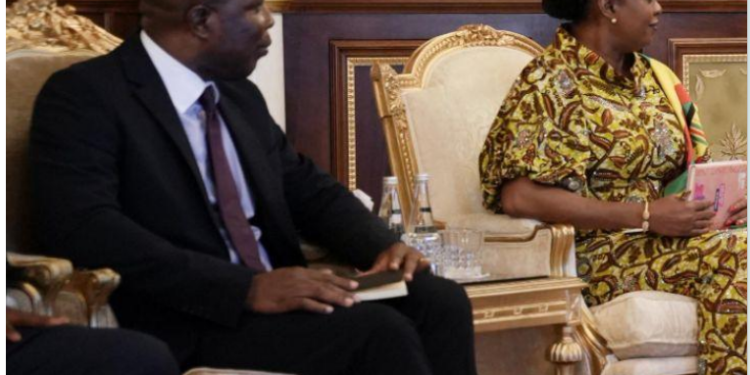 Felicia Adjei, Kintampo South MP, [right], with President of the Presidential Council of Libya, Mohamed Al-Menfi [left]