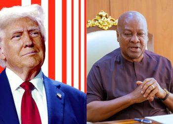 US President Donald J. Trump (left) and Ghana President John Dramani Mahama (right)