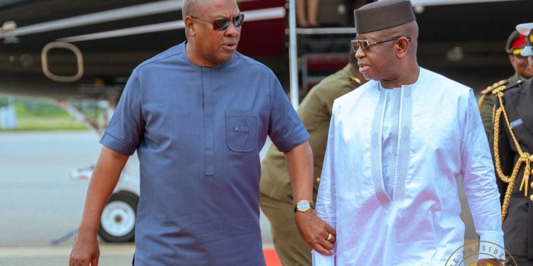 President John Dramani Mahama [left],