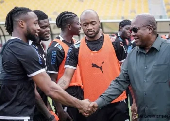 President John Dramani Mahama with the Black Stars