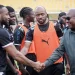President John Dramani Mahama with the Black Stars