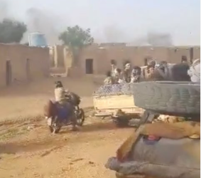 Militants ride in vehicles after chant "God is Great" in Anefis, Mali, as gunshots ring out Anefis, Mali, July 4, 2026 in this screengrab taken from a social media video. SOCIAL MEDIA/via REUTERS Purchase Licensing Rights
