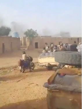 Militants ride in vehicles after chant "God is Great" in Anefis, Mali, as gunshots ring out Anefis, Mali, July 4, 2026 in this screengrab taken from a social media video. SOCIAL MEDIA/via REUTERS Purchase Licensing Rights