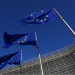 European Union flags flutter outside the European Commission headquarters in Brussels, Belgium Februrary 26, 2026. REUTERS/Yves Herman Purchase Licensing Rights