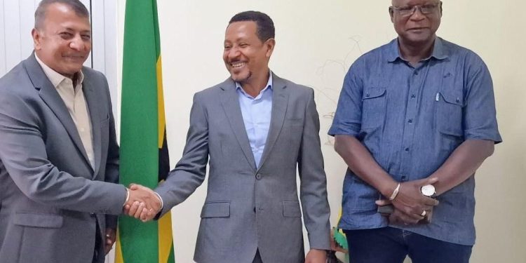 Working meeting between H.E. Mr Nelson Cardoso, Minister of Infrastructure and Natural Resources of São Tomé and Príncipe, and the TECMON Energy delegation.